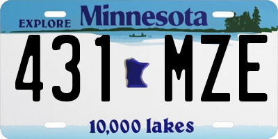 MN license plate 431MZE