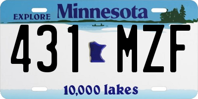 MN license plate 431MZF