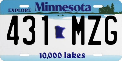 MN license plate 431MZG