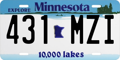 MN license plate 431MZI