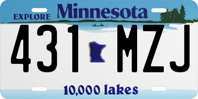 MN license plate 431MZJ
