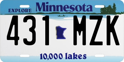 MN license plate 431MZK