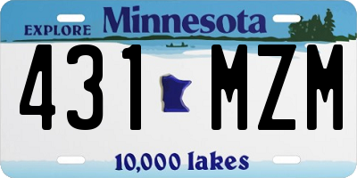 MN license plate 431MZM