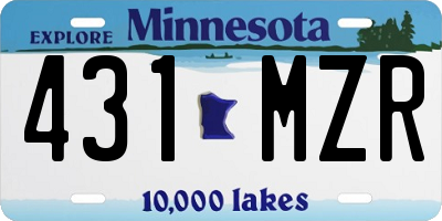 MN license plate 431MZR
