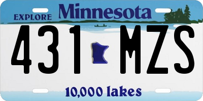 MN license plate 431MZS