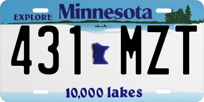 MN license plate 431MZT
