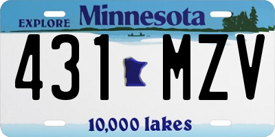 MN license plate 431MZV