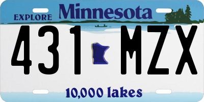 MN license plate 431MZX