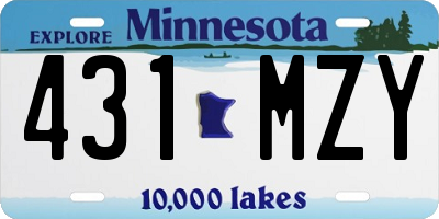 MN license plate 431MZY