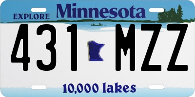 MN license plate 431MZZ