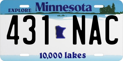 MN license plate 431NAC