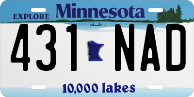 MN license plate 431NAD