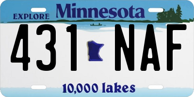 MN license plate 431NAF
