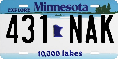 MN license plate 431NAK
