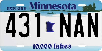 MN license plate 431NAN
