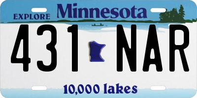 MN license plate 431NAR