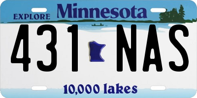 MN license plate 431NAS