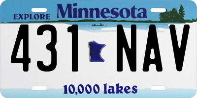 MN license plate 431NAV