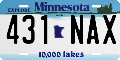 MN license plate 431NAX