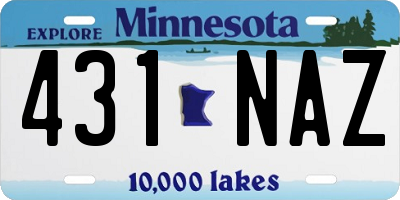 MN license plate 431NAZ