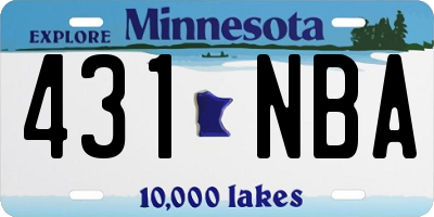 MN license plate 431NBA