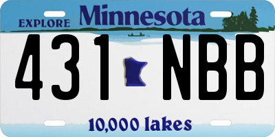 MN license plate 431NBB