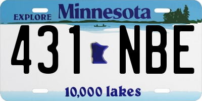MN license plate 431NBE