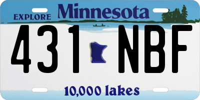 MN license plate 431NBF