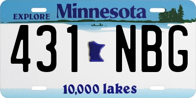MN license plate 431NBG