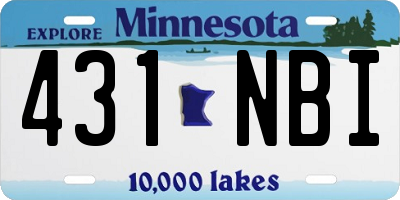 MN license plate 431NBI