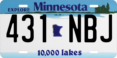 MN license plate 431NBJ