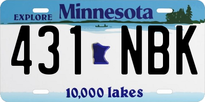 MN license plate 431NBK