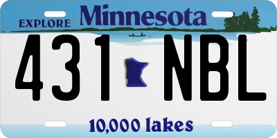 MN license plate 431NBL