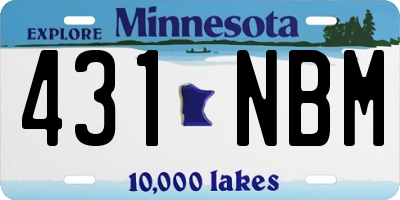 MN license plate 431NBM