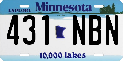 MN license plate 431NBN