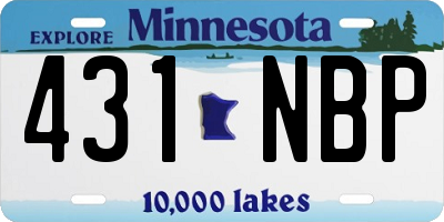 MN license plate 431NBP