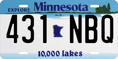 MN license plate 431NBQ