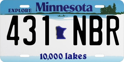MN license plate 431NBR