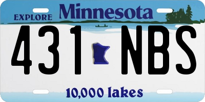 MN license plate 431NBS