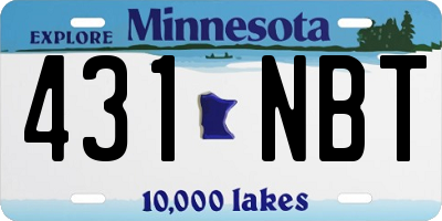 MN license plate 431NBT