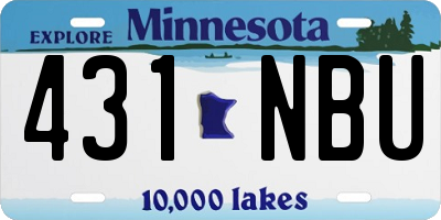 MN license plate 431NBU