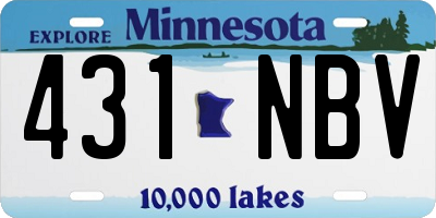 MN license plate 431NBV