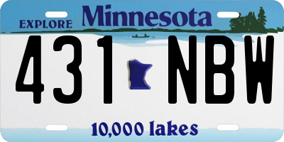 MN license plate 431NBW