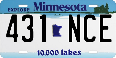 MN license plate 431NCE