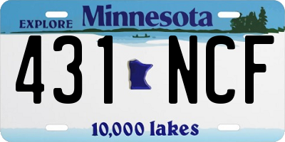 MN license plate 431NCF
