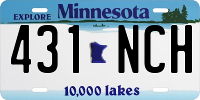 MN license plate 431NCH