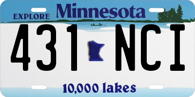 MN license plate 431NCI