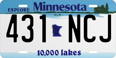 MN license plate 431NCJ