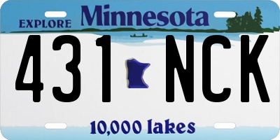 MN license plate 431NCK