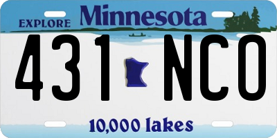 MN license plate 431NCO